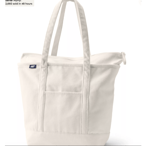 Medium 5 Pocket Open Top Canvas Tote Bag | Lands' End