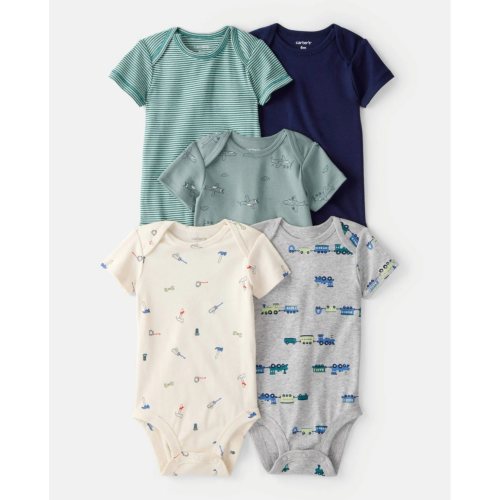 Baby Boy 5-Pack Train Multipack Bodysuits - Green/Blue | Carter's