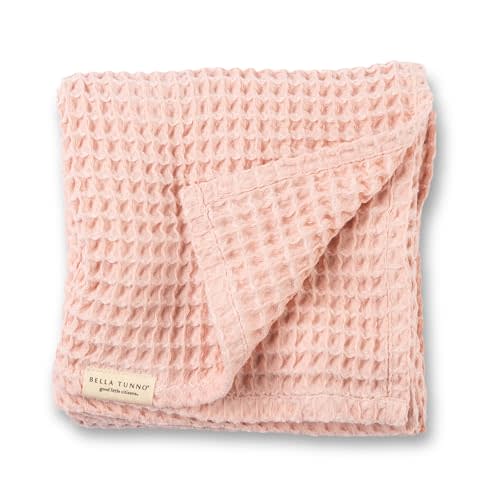 Bella Tunno Waffle Baby Blanket, 100% Cotton, Soft, Breathable & Lightweight, 40" x 40" Swaddle Blanket for Newborns, Infants, Boys & Girls, Cozy Throw for Crib, Stroller, Travel & Nursery (Blush)