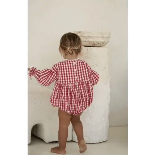 NOELLE ROMPER - CHERRY GINGHAM