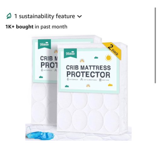 Crib Mattress Protector Sheets Waterproof 2 Pack, Quilted Crib Mattress Pad Cover Fitted Fits for Toddler Bed Mattress, White, 52” x 28”
