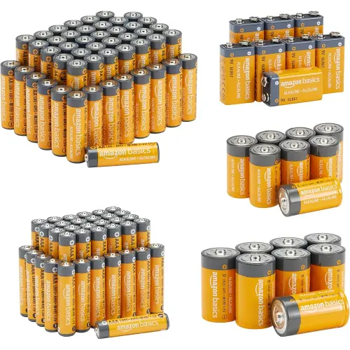 Amazon Basics 108 Count Alkaline Battery Super Value Pack - 48 AA + 36 AAA + 8 C + 8 D + 8 9Volt