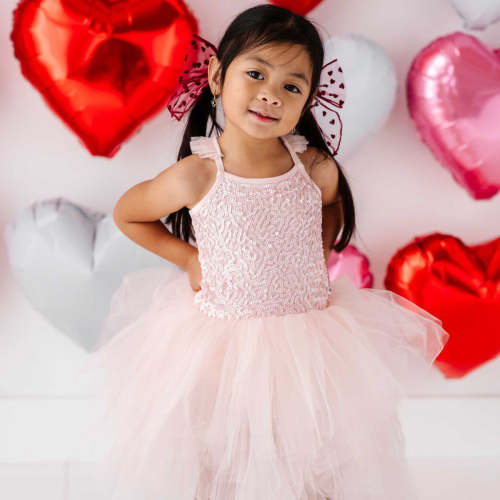 Blush Sequin Tulle Tutu Dress
