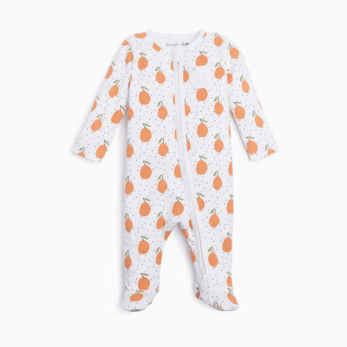 Tiny Kind Printed Organic Zip Up Footie - Peachy, Newborn