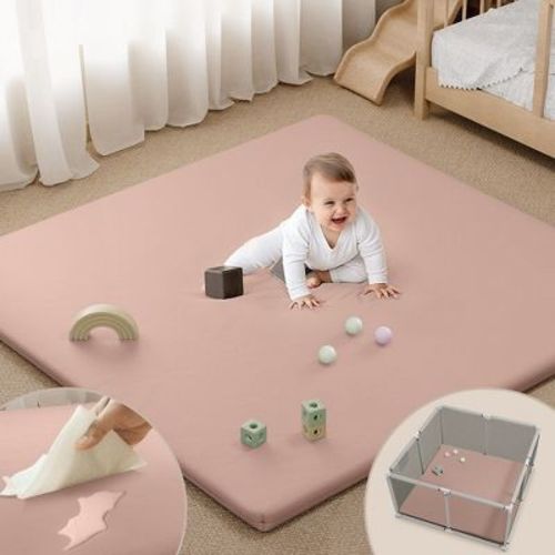 GOTGELIF 50"x50" Ultra-Soft Memory Foam Baby Play Mat Waterproof & Non-Slip Tummy Time Mat