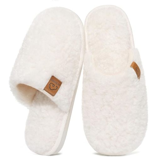 Evshine Fuzzy House Slippers for Women with Comfortable Memory Foam