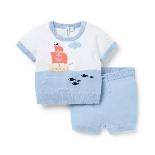 Baby Bluegrass Baby Pirate Ship Matching Set by Janie and Jack