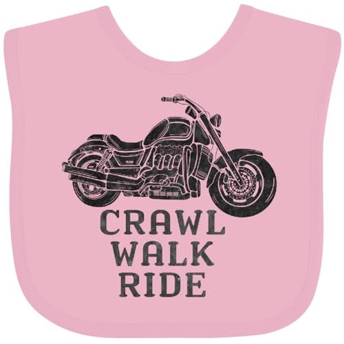 inktastic Crawl Walk Ride Motorcycle Baby Bib