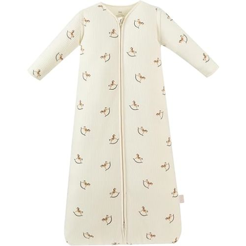 AnZai 2.5 TOG Baby Sleep Sack, Super Warm Quilted Wearable Blanket with Removable Sleeves, Cozy Winter Sleeping Bag for Infants and Toddlers, Two-Way Zipper, 6-18 Months