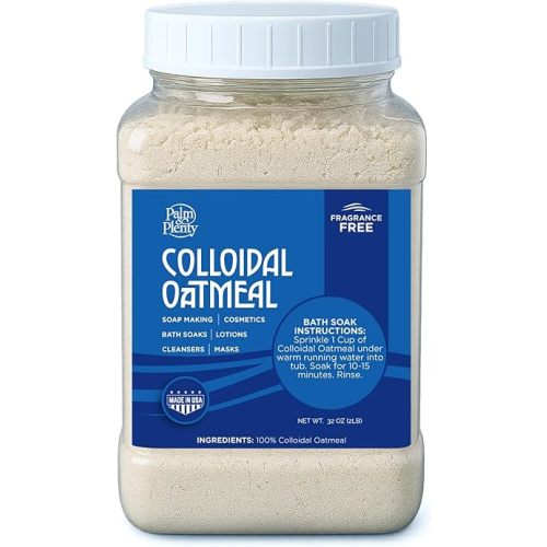 100% Colloidal Oatmeal - Unscented, Ideal for DIY Bath Products, Skincare, Cosmetics, Natural Oatmeal Bath for Itching Adults, Soothing Agent for Itchy, Irritated Skin, 32oz