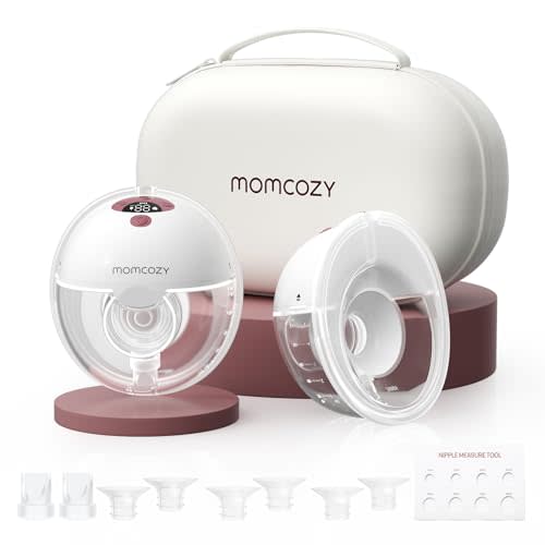 Momcozy M5 Wearable Hands-Free Breast Pump 24mm 2-Pack Red | smart app controlled, 3 modes 9 suction levels, bpa-free, portable, lightweight