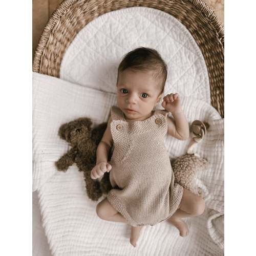 Luna + Luca Novelty Knit Romper - Heather Beige