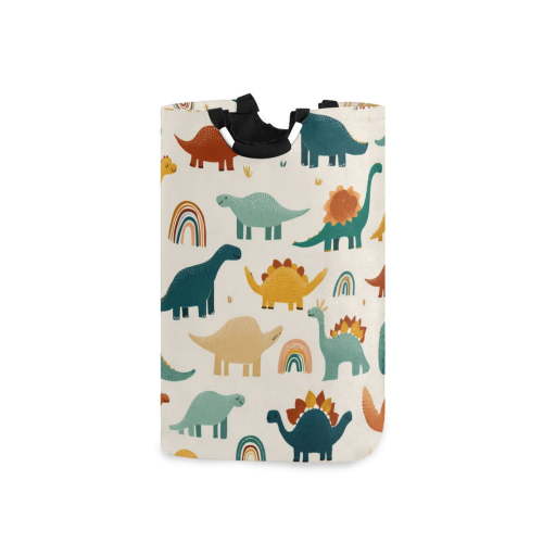 Laundry Basket Laundry Hampers Storage Basket Store Clothes Lightweight and Foldable Colorful Dino Seamless Motif