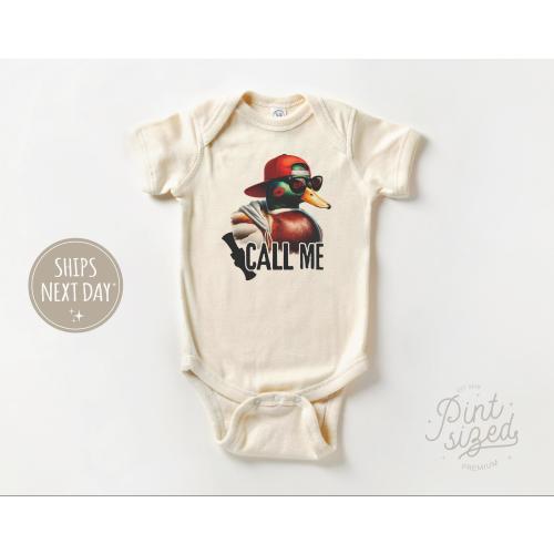 Call Me Cute Duck Hunting Baby Onesie® - Wild Ducks Bodysuit - Cute Waterfowl Natural Onesie®