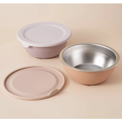 Stainless Steel Silicone Suction Bowl - 13 oz