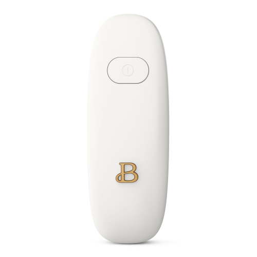 Beautiful White Battery Powered Electric Can Opener with Soft Grip and Lid Magnet