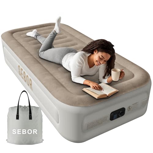 Sebor X-Long Twin Air Mattress with Built in Pump,Suit for Home & Guests,Travel Air Mattress Twin XL for Adults,Inflatable Travel Bed,330lb MAX