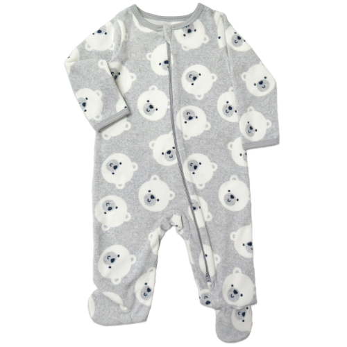 Wonder Nation Baby Fleece two-way zipper footed Sleep N Play Pajamas, Sizes Preemie-6/9 Months