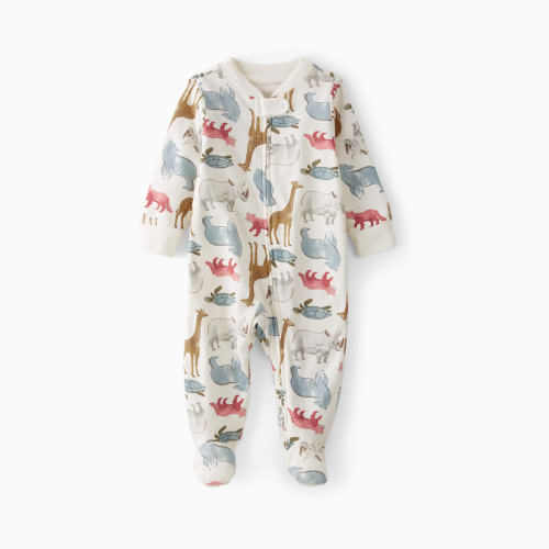 Carter's Little Planet Organic Cotton Sleep & Play Pajamas - Wildlife Print, 0-3 M