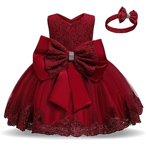 NNJXD Girls' Tulle Flower Princess Wedding Dress for Toddler and Baby Girl