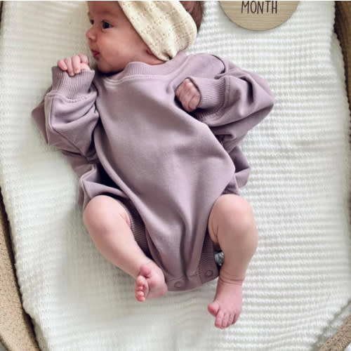 Oversized Cozy Romper - Lavender