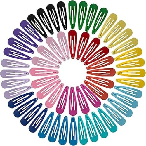 BetyBedy 60 Pcs Hair Barrettes, Non-Slip Hair Clips, 2 Inch Metal Hairpins Accessories for Toddlers, Girls, Kids, Teens, Women (15 Assorted Colors)