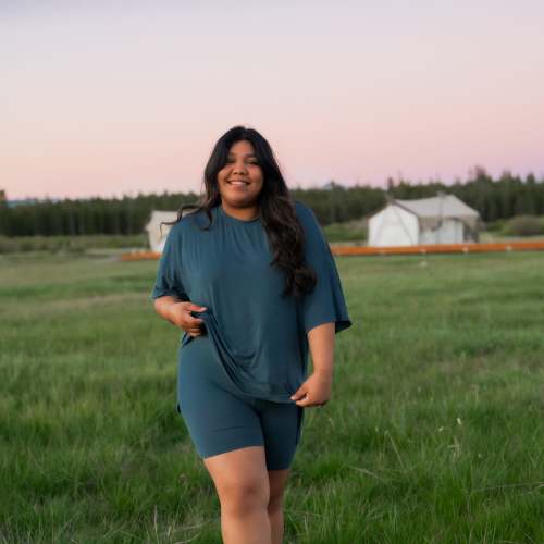 Women’s Biker Short Set in Atlantic