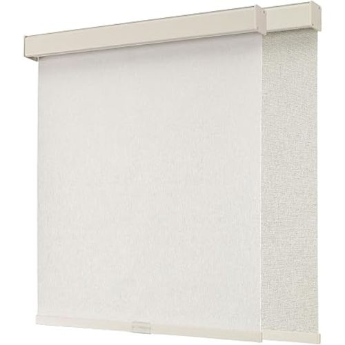 Joydeco Cordless Blackout Roller Shades, Premium Woven Fabric Blinds for Indoor Windows, Thermal Insulated UV Protection Roller Window Shades for Home and Office (Lvory, 15” W x 48” H)