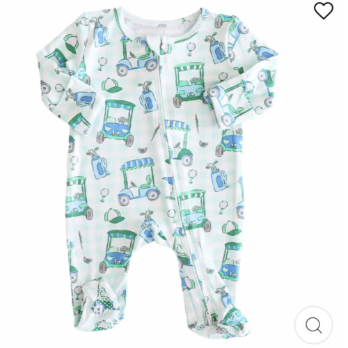 Birdie Babes Zipper Footie | Green