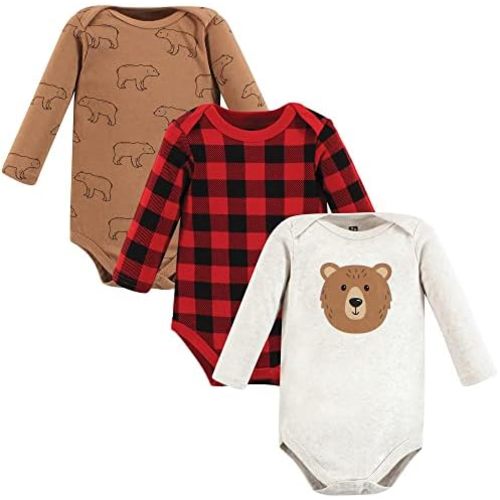 Hudson Baby baby-boys Cotton Long-sleeve Bodysuits 3-pack