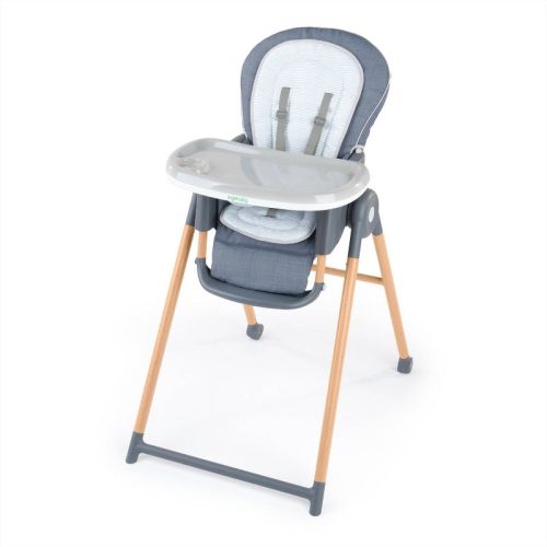 Ingenuity Proper Positioner 7-in-1 High Chair – Chambray: Folds for Transport, 1 Cup Holder, 5-Point Harness