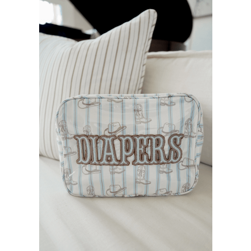 KENZKUSTOMZ - Diapers XL - Western Blues Clear Coat Bag