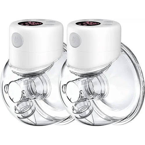 kmaier Breast Pump, Wearable Breast Pump, Hands Free Breast Pump, Electric Breast Pump 2 Mode & 9 Levels, 24mm Flange, 2 Pack