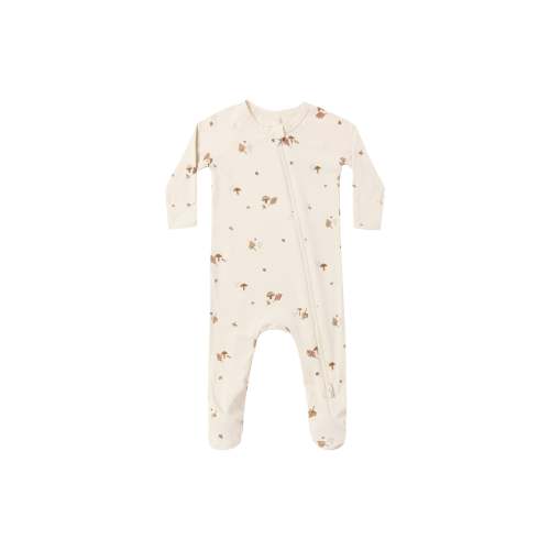 Quincy Mae - Bamboo Zip Footie - Woodland