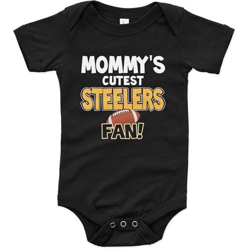 NanyCrafts Baby's Mommy's Cutest Steelers Fan Bodysuit, Baby Steelers Fan