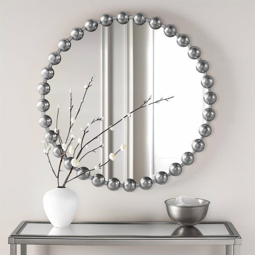Madison Park Signature Marlowe Beaded Round Wall Mirror & Reviews | Wayfair