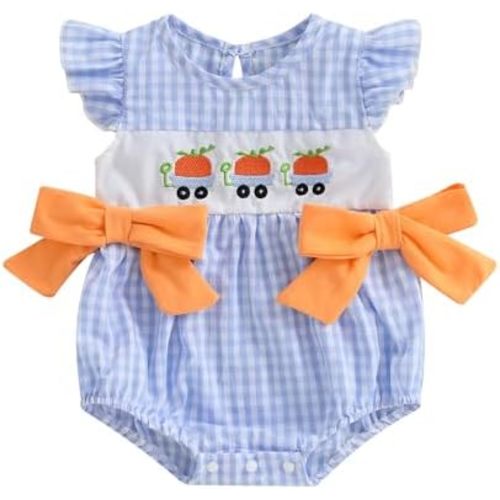 Socutebabe My First Christmas Baby Girl Outfit Infant Christmas tree Bubble Romper Smocked Onesie Fall Newborn Xmas Clothes