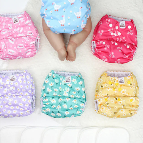 POCKET DIAPER 3.0 WITH INSERTS - 6 PACK(A-Flower Romance)