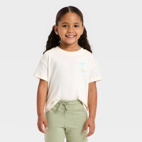 Toddler Girls' Limone Oversized Graphic T-Shirt - Cat & Jack™ Beige 4T