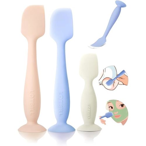 Diaper Cream Spatula, 3 Pack Butt Spatula Baby, Silicone Diaper Cream Applicator, Full-Size + Mini Butt Paste Applicator for Babies, Newborn Baby Necessities(Pink+Purple+Beige)