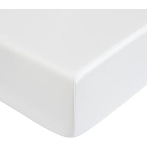 Silk Satin Fitted Crib Sheet, Soft and Silky Fitted Crib Mattress Sheet (52"x28"x8") for Standard Crib and Toddler Mattresses, White