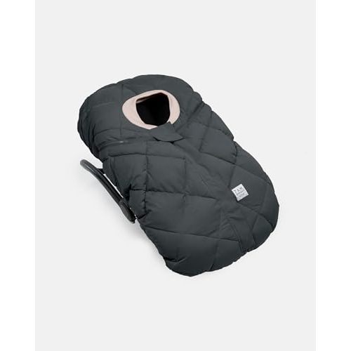 7AM Enfant Car Seat Covers - Cocoon Baby Cover for Boys & Girls, Rain & Snow Repellent, Breathable Windproof, Center Zipper, Universal Fit for Infant Car Seat (0-12M) (Smokey Quilted)