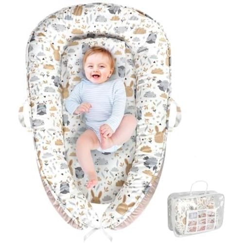 Baby Lounger, Baby Lounger for Newborn 0-24 Months, Portable and Soft, Babies Essential Gifts, Breathable Portable Infant Lounnger for Travel and Home