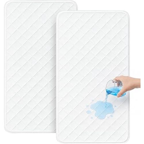 Bassinet Mattress Pad Cover Waterproof 20”x 33” Mattress Protector Sheets