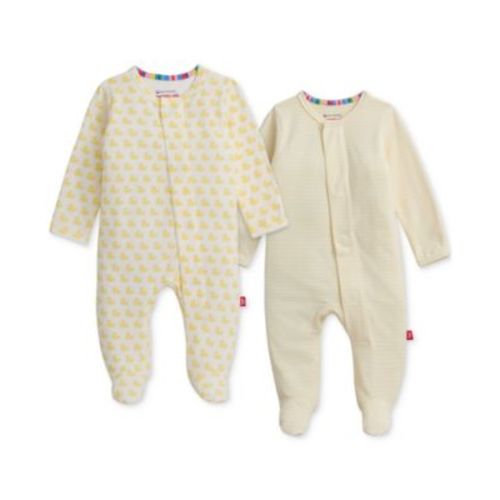 Baby Cotton Footed Coveralls, 2 Pack