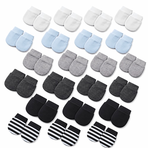 FLORNIX 18 Pairs of Newborn Baby Mittens Infant Toddler Gloves No Scratch Mittens Cotton Gloves for 0-6 Months Baby Boys Girls
