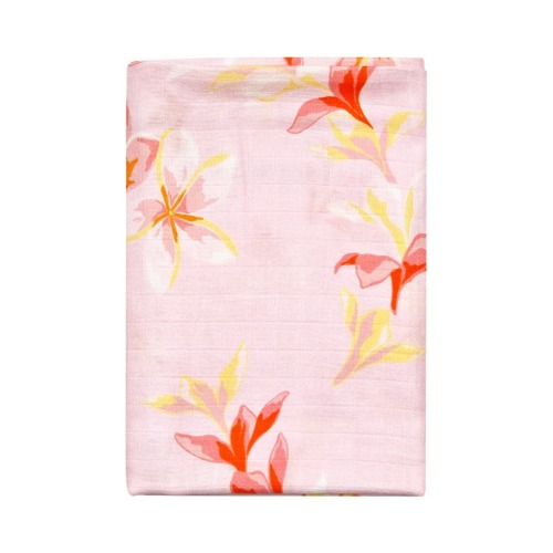 Plumeria Honey Muslin Swaddle Blanket