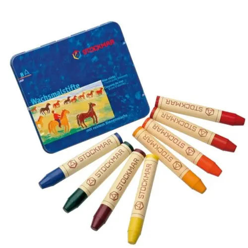 Beeswax Crayons - Waldorf Mix - 8 Sticks