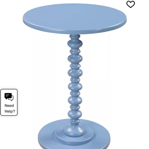 17.75" Medium-Density Fiberboard Palm Beach Spindle Table in Blue