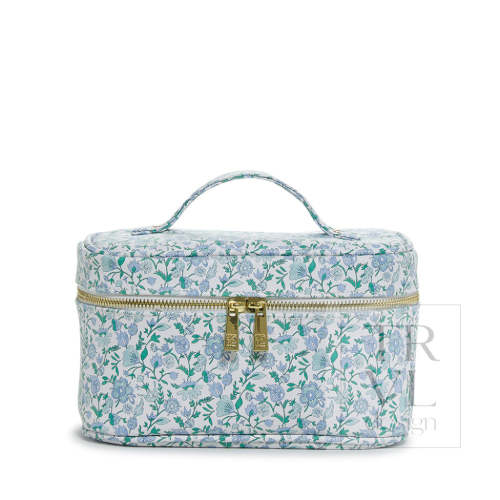 Train Case - Hamptons Floral with Chambray Pinstripe Liner